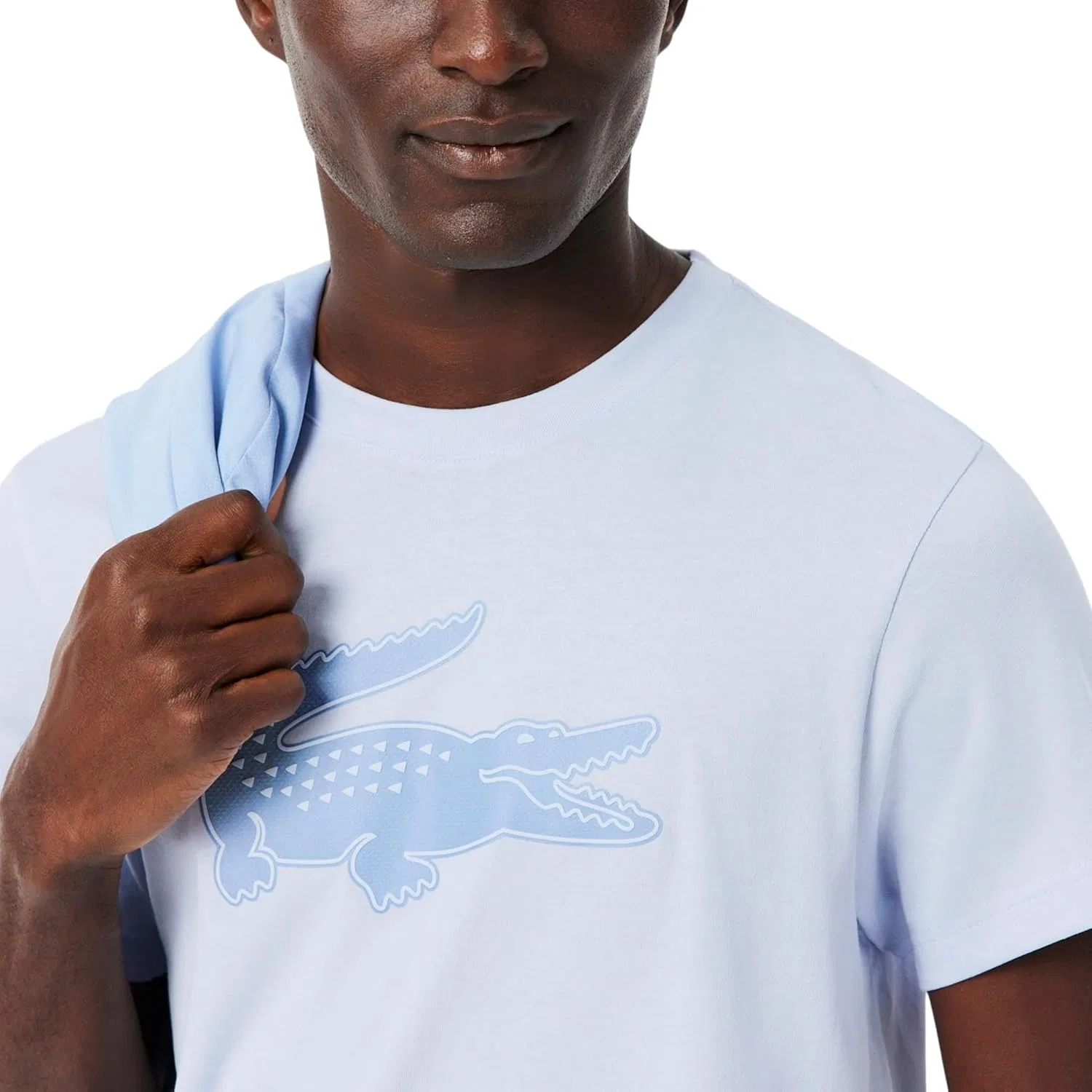 Футболка Lacoste Ultra Dry Logo Sport, мужская, Phoenix синий/Aphylla — фото 2