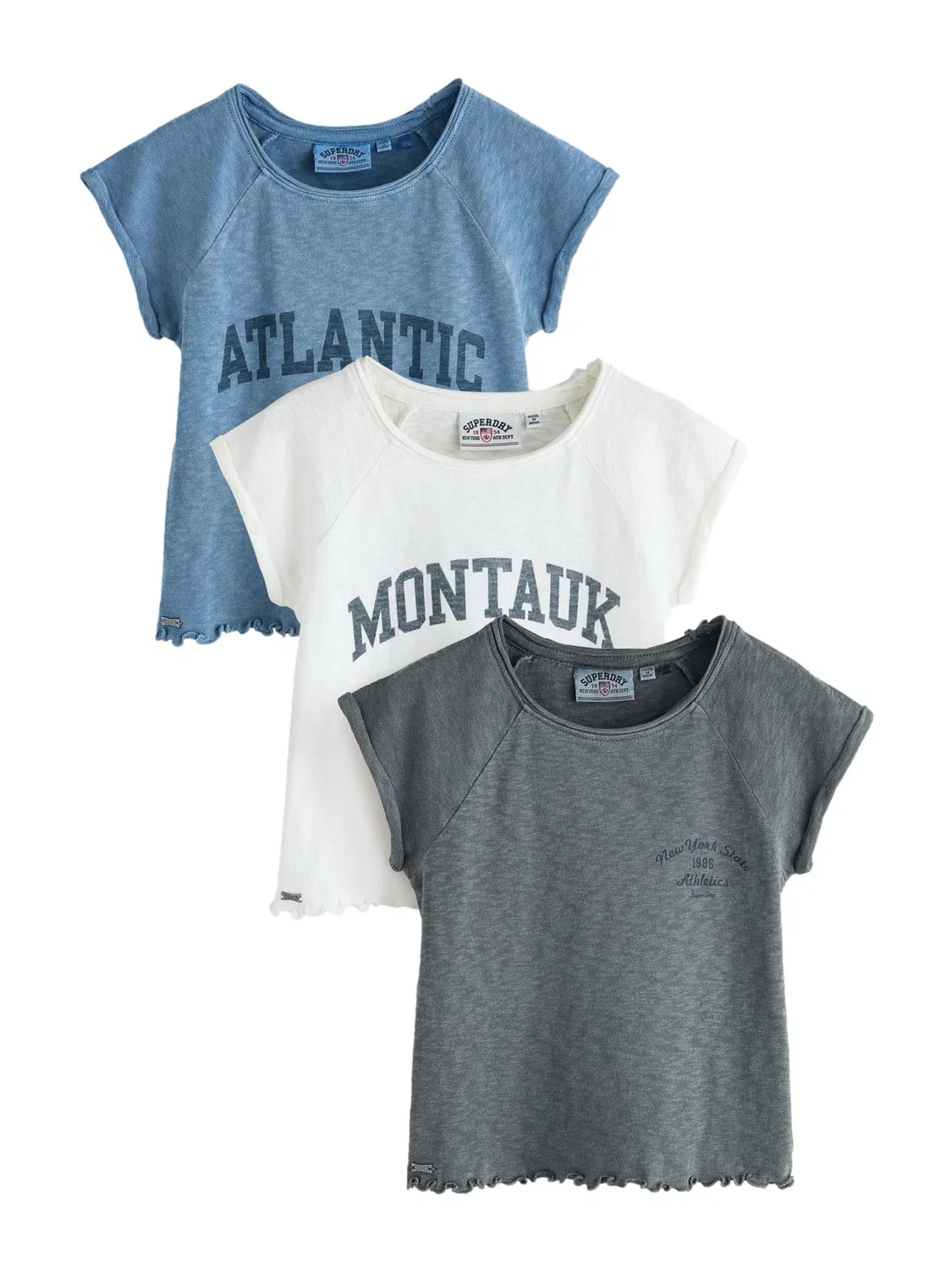 Футболка 'Athletic' Superdry & Co, Opal/Dark Grey/White