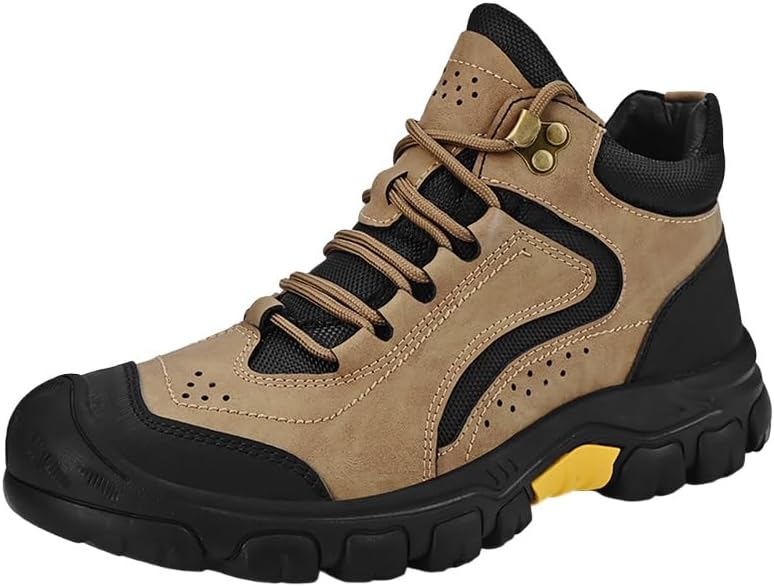 

Мужские зимние короткие ботинки для улицы - однотонные теплые походные обувь для снега, противоскользящая прочная подошва, утепленный дизайн Clolinde, хаки