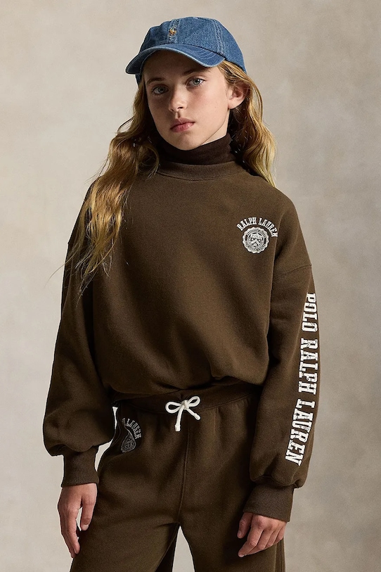 

Детская хлопковая толстовка Polo Ralph Lauren, коричневый