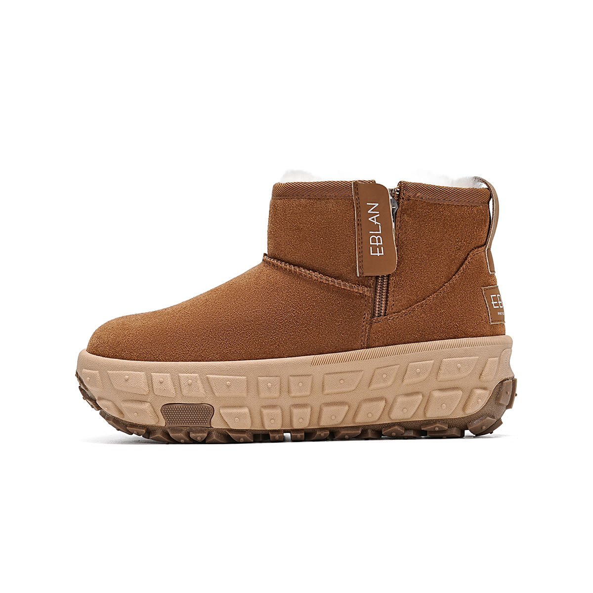 Зимние сапоги женские карамельные EBLAN, Caramel (Fleece-Lined)