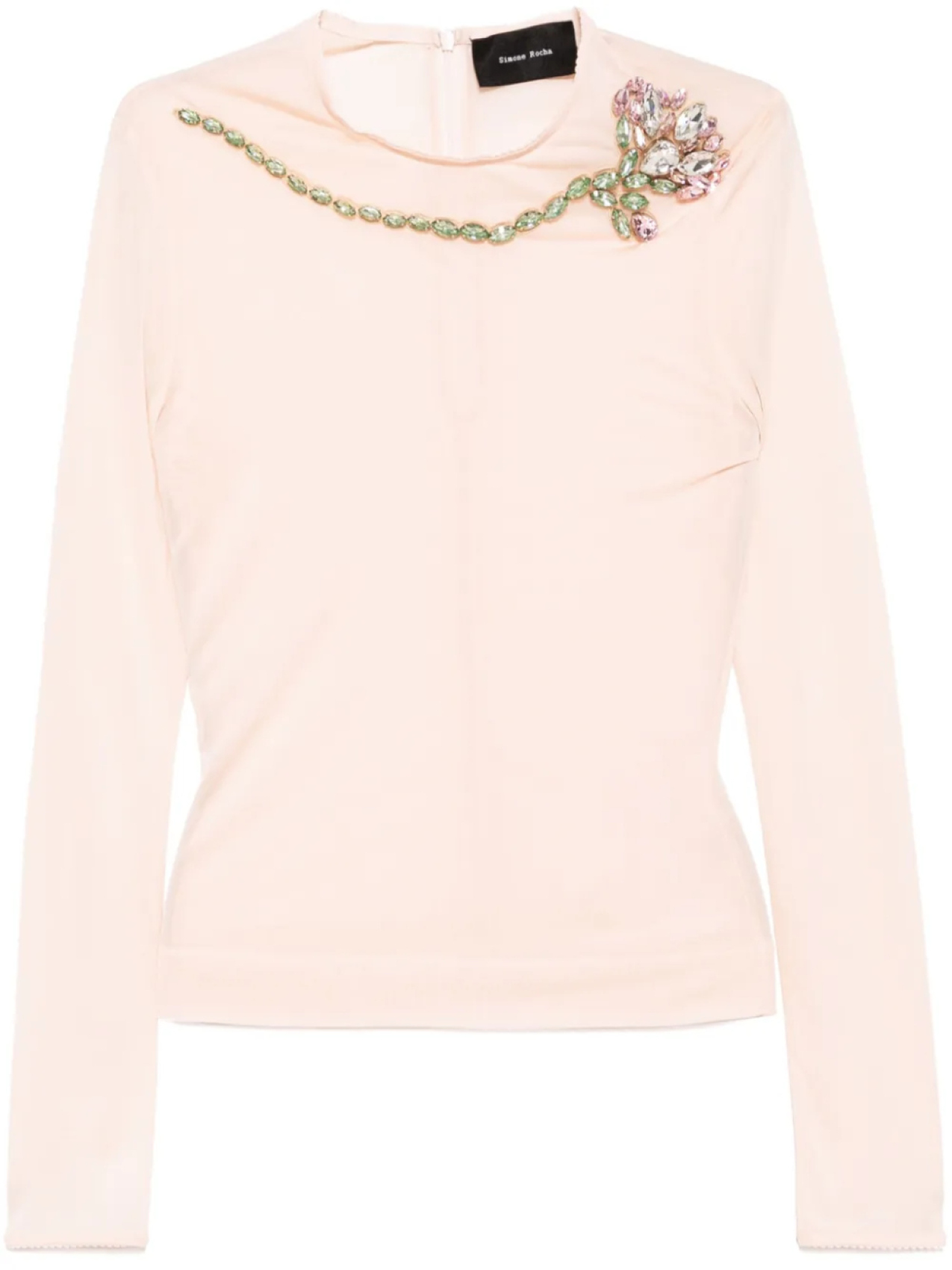 

Simone Rocha декорированный сетчатый топ, розовый