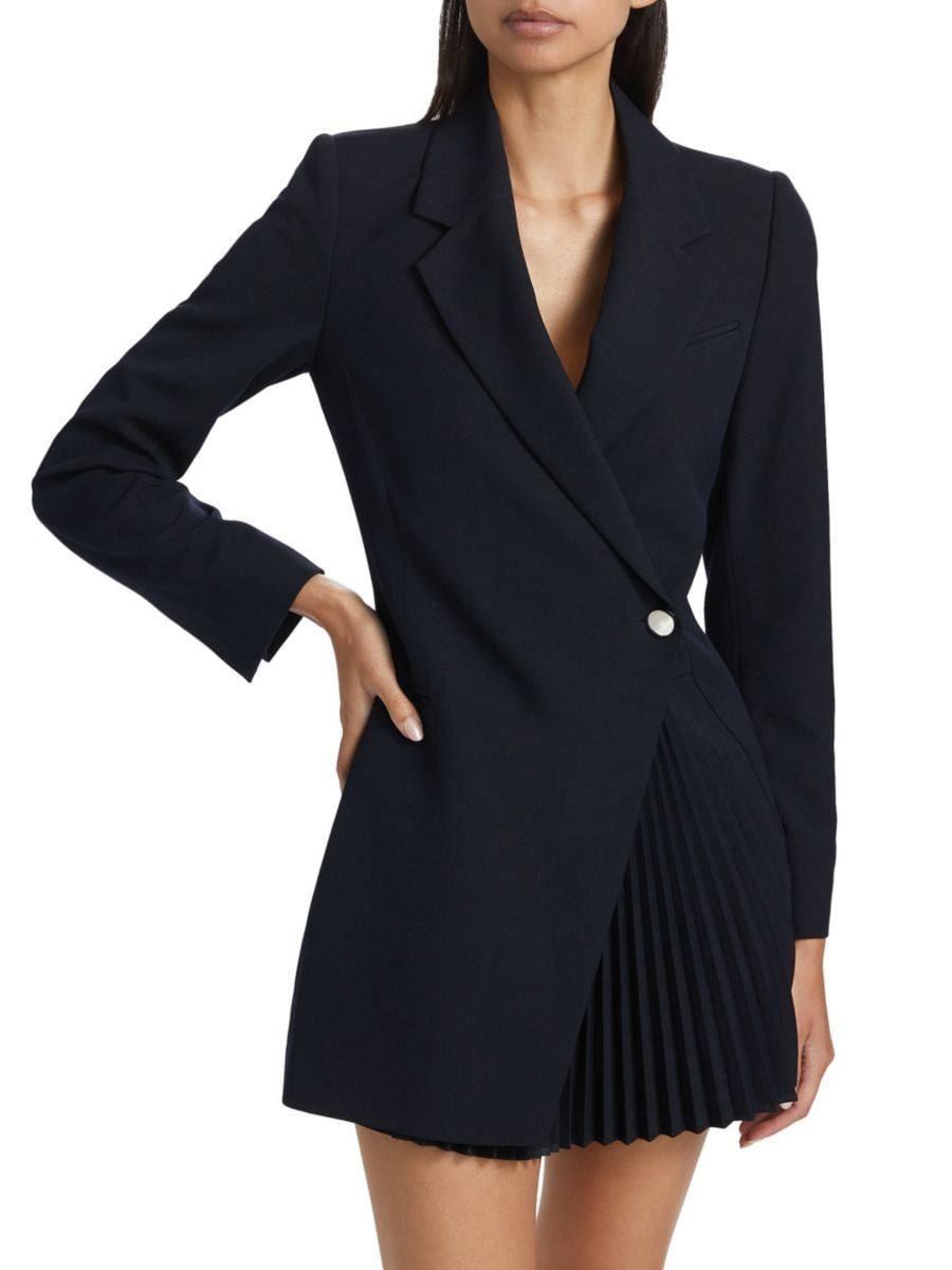

Мини-платье-блейзер Callen с плиссировкой A.L.C., темно-синий