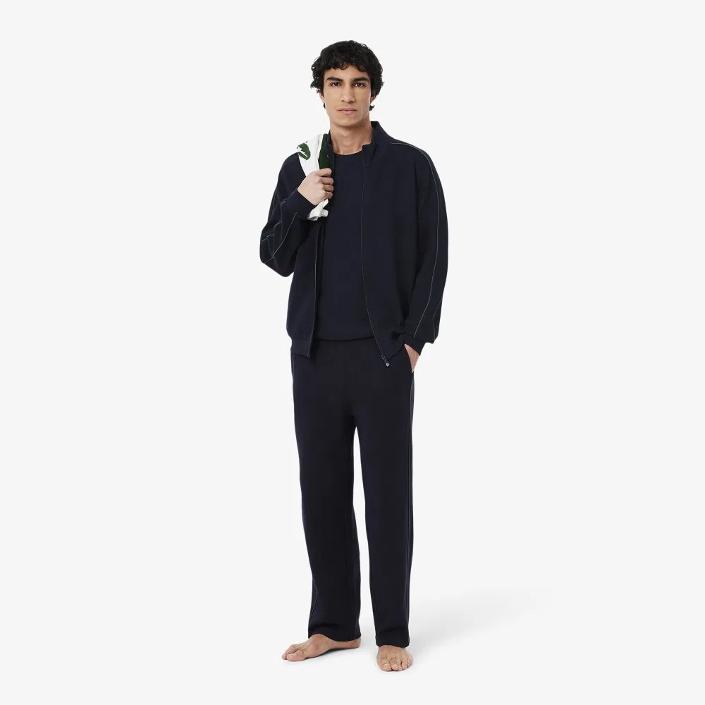 Мужской домашний свитшот Lacoste с высоким воротником, тёмно-синий — фото 4