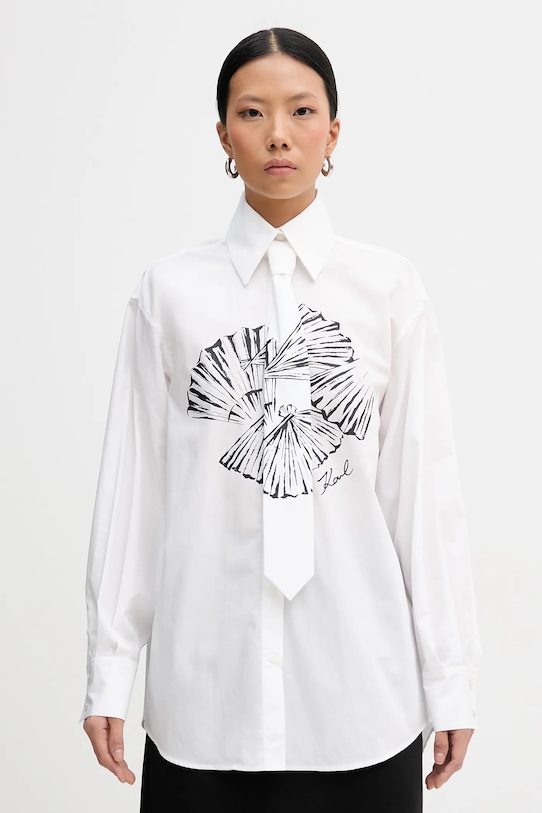 

Хлопковая рубашка Karl Lagerfeld, белый