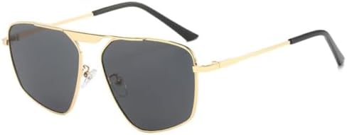 

Солнцезащитные очки в стиле ретро 2027 года из металла, многоугольные, квадратные, для женщин, модные, цвета шампанского, с защитой от УФ-излучения UV400, для мужчин MTZJH, Golden Grey