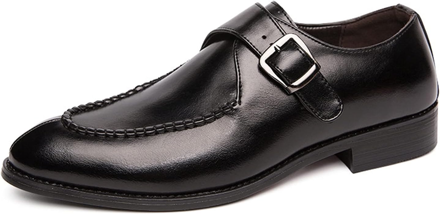 

Мужские оксфорды на застежке с монк-ремнем, с разделенным носком, лакированный носок, из веганской кожи, с резиновой подошвой, противоскользящие, на низком каблуке, низкие для ходьбы Xjsdjhount, черный