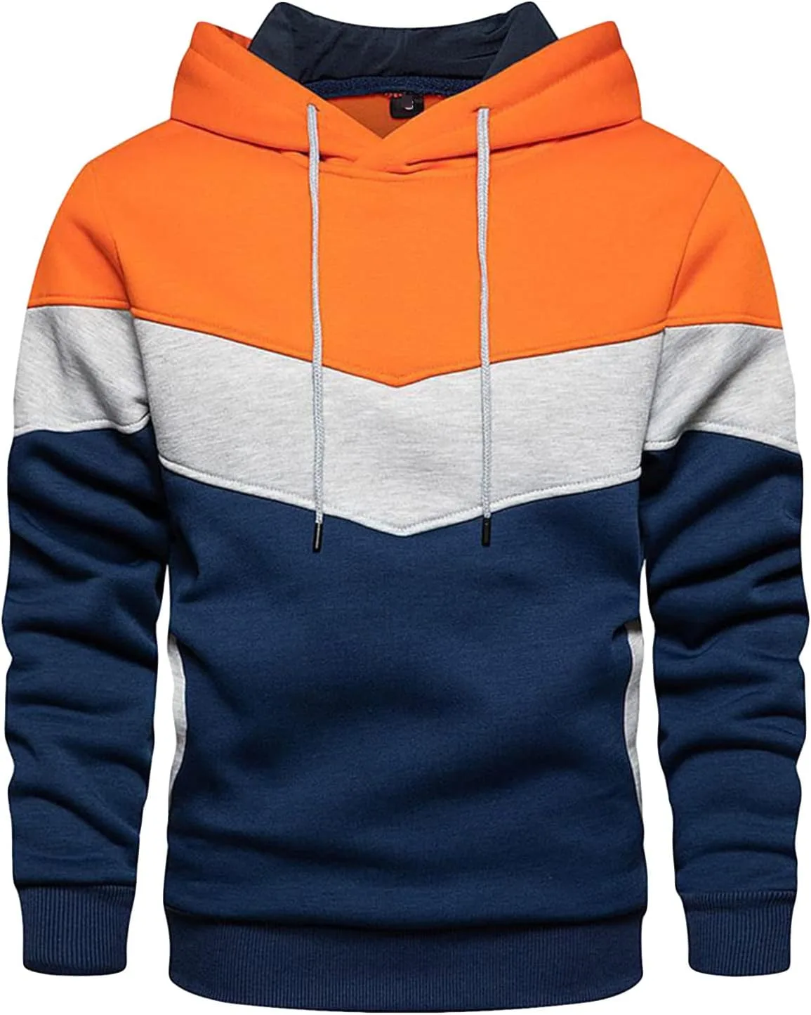 

Мужская повседневная флисовая худи DGHM-JLMY с контрастными вставками и карманами