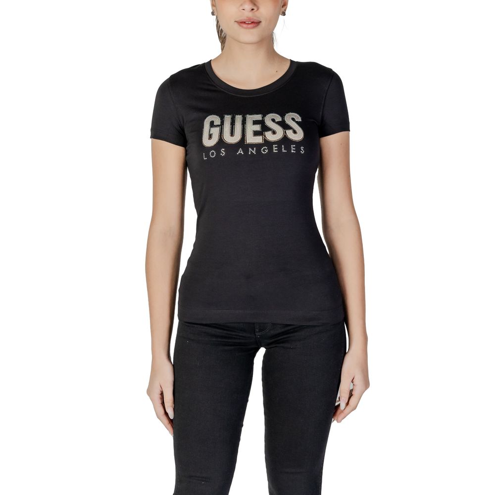 

Черные хлопковые топ и футболка GUESS