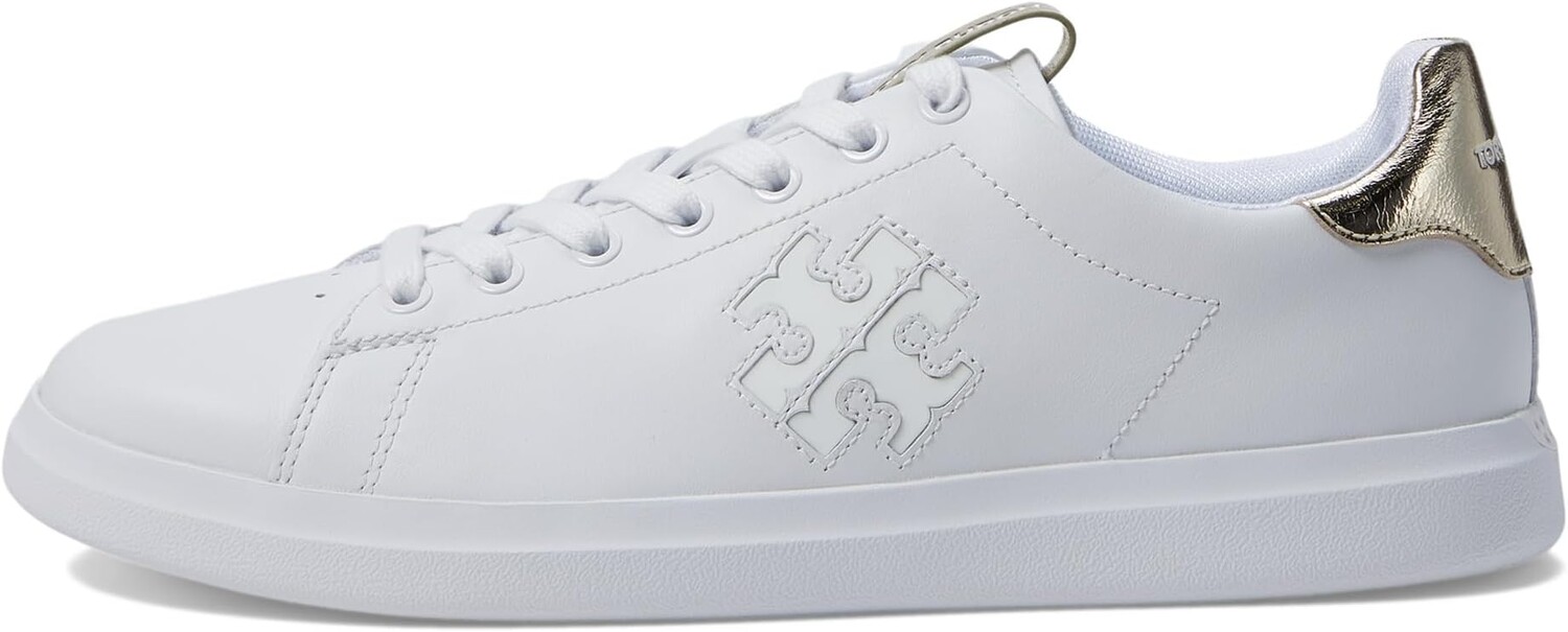 Кроссовки Double T Howell Court Tory Burch, цвет Titanium White/Spark Gold — фото 4