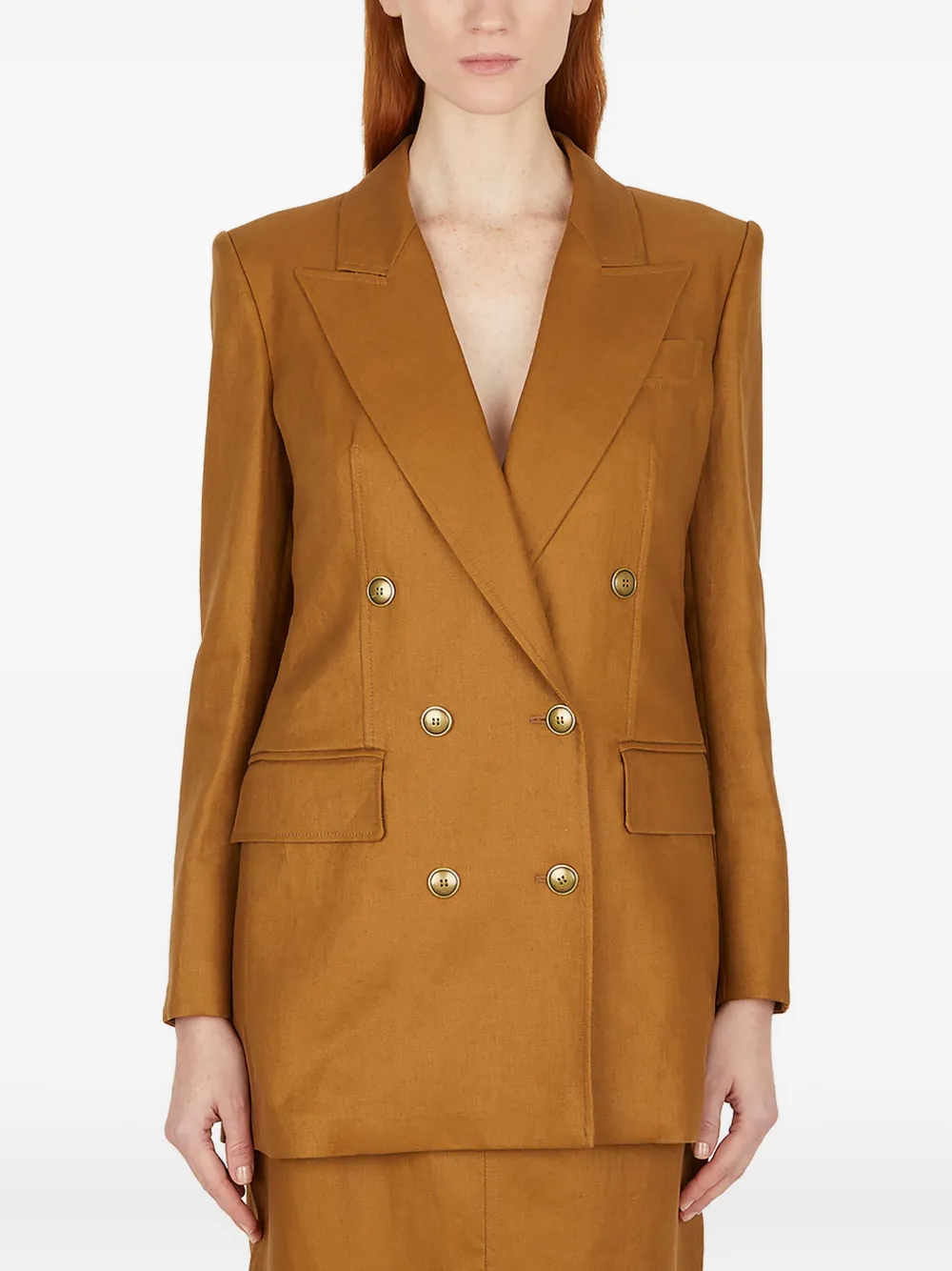 

Двубортный пиджак MAX MARA, коричневый