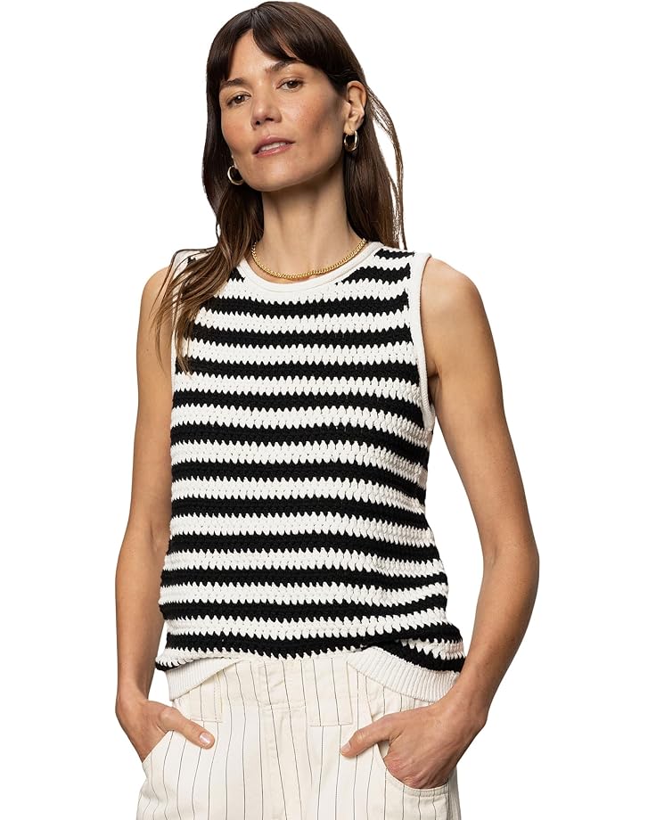 

Свитер Sanctuary Crochet Shell, цвет Chalk/Black Stripe 3