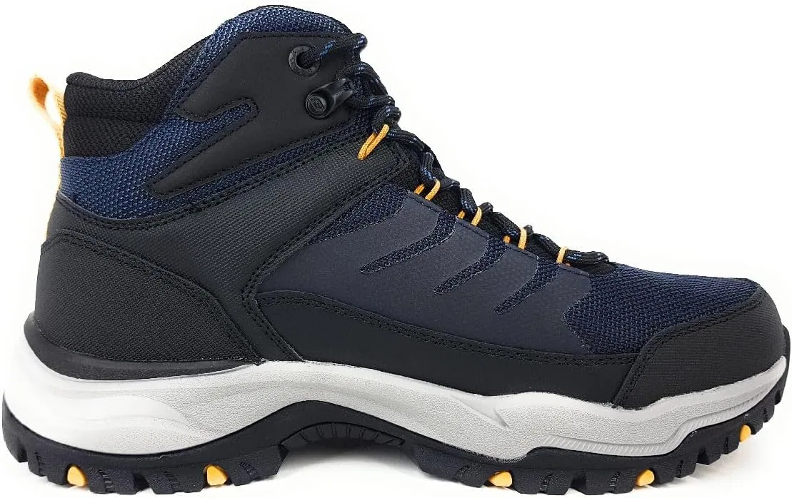 Мужские треккинговые кроссовки Skechers Arch Fit Dawson Raveno, Navy Black Leather Mesh — фото 3