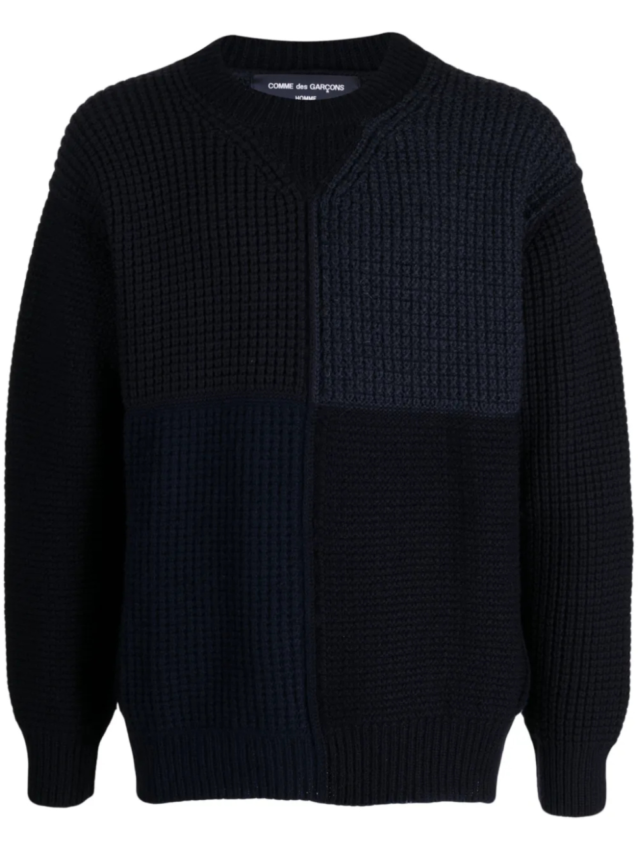 

Comme des Garçons Homme джемпер крупной вязки в технике пэчворк, синий