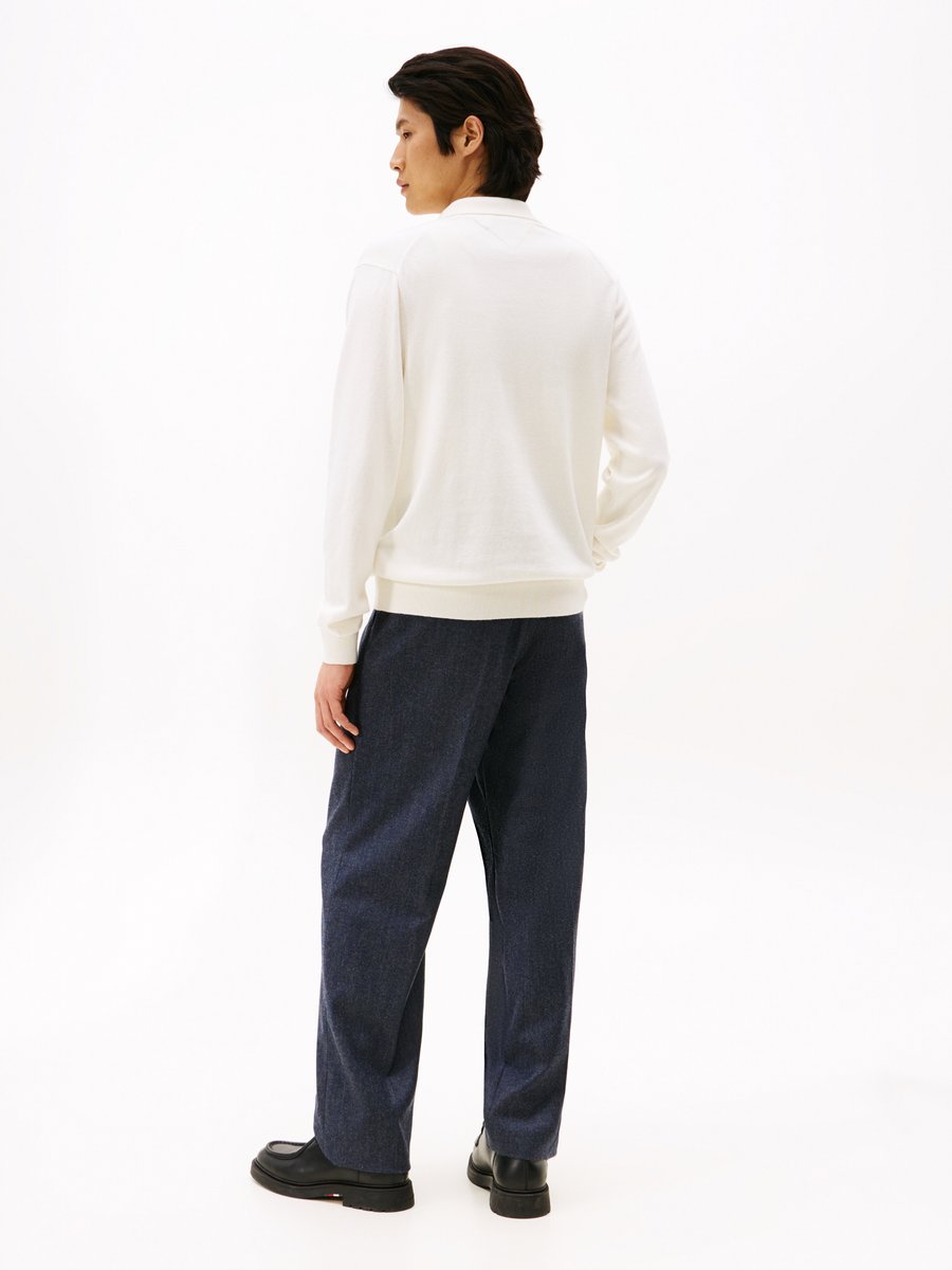 Поло Tommy Hilfiger PIMA ORG CTN CASHMERE LS POLO, Ivory Petal/Off-White — фото 3