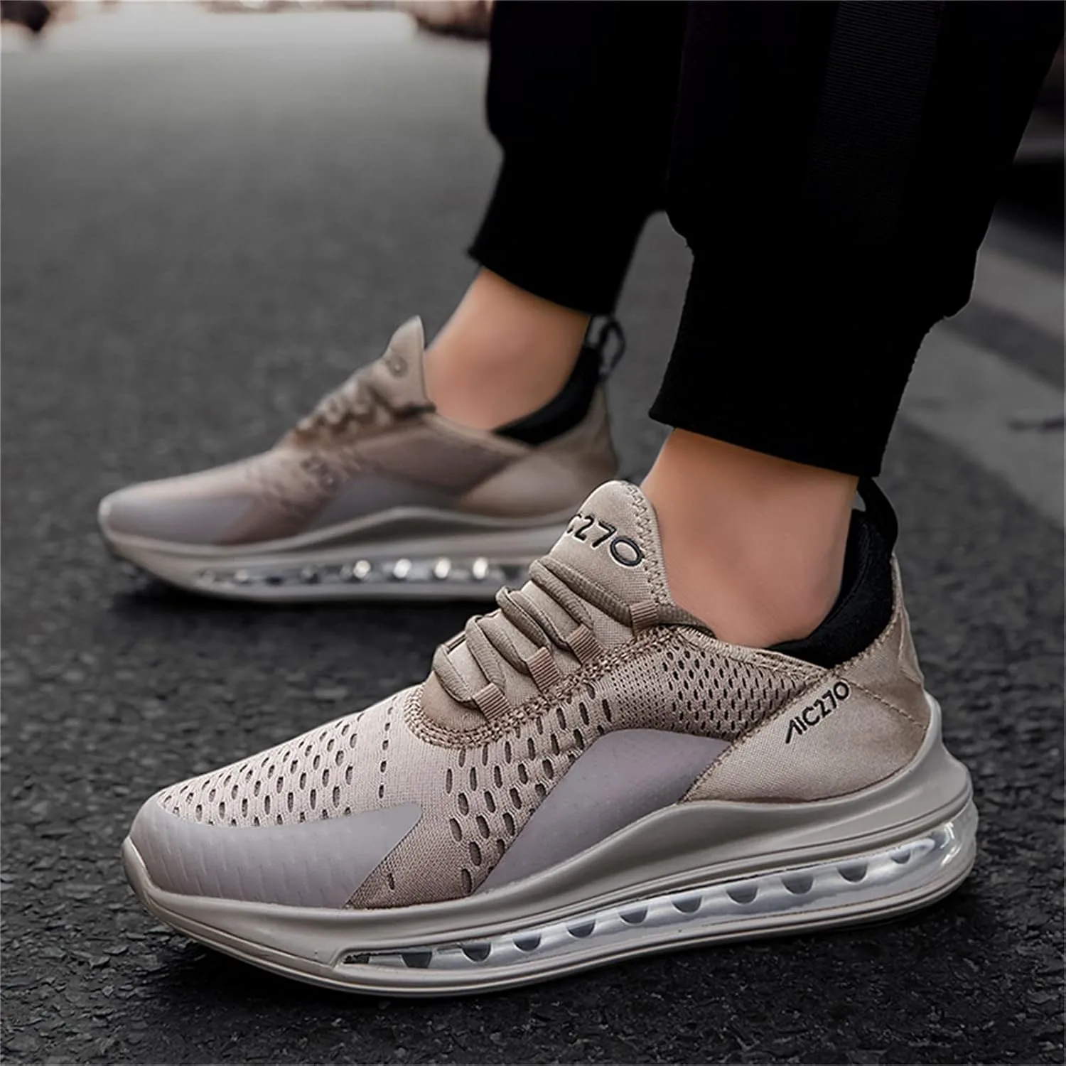 

Мужские дышащие кроссовки для ходьбы, тенниса, бега, спортзала и повседневной моды, легкие REXSVAN, хаки