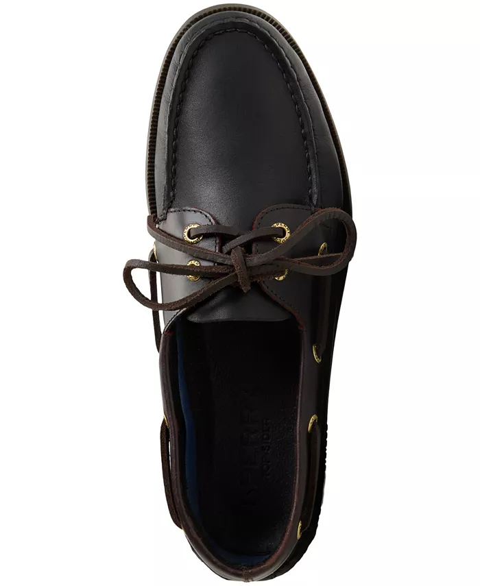 Мужские классические оригинальные лодочные туфли с 2 отверстиями Authentic Original 2-Eye Boat Shoe Sperry, черный — фото 4