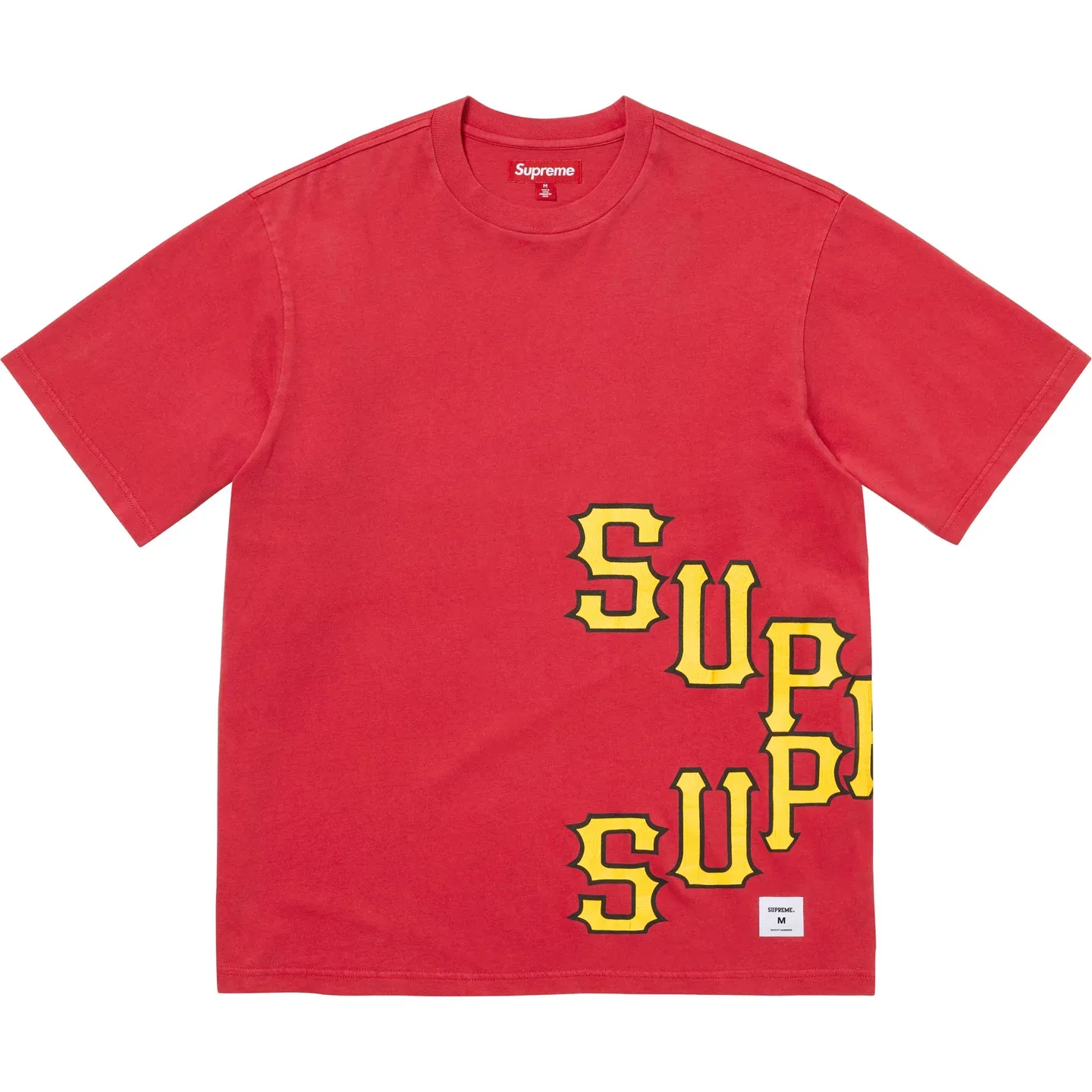 Футболка унисекс SS26 WEEK3 Cracked Spellout S/S Top Supreme, Washed Red