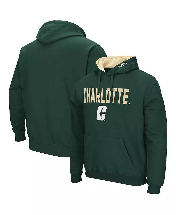 

Мужской зеленый пуловер с капюшоном Charlotte 49ers Arch и Logo Colosseum