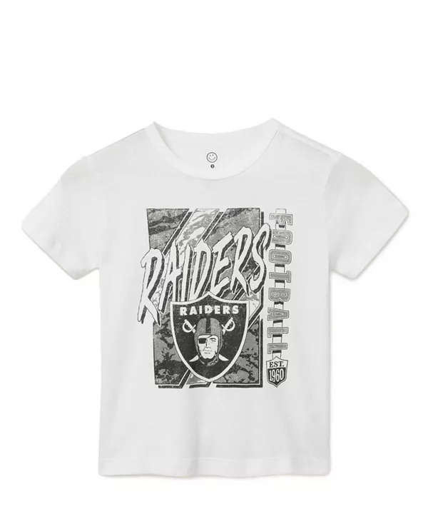 

Футболка унисекс с иконкой команды NFL Las Vegas Raiders - для малышей и взрослых. Junk Food Clothing, белый