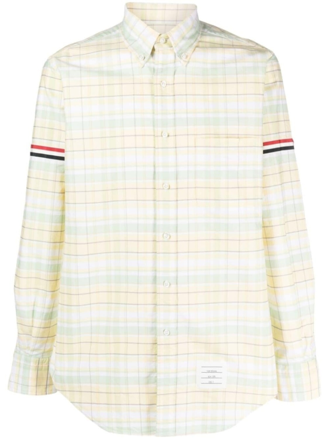 

Thom Browne клетчатая рубашка с полосками RWB, желтый