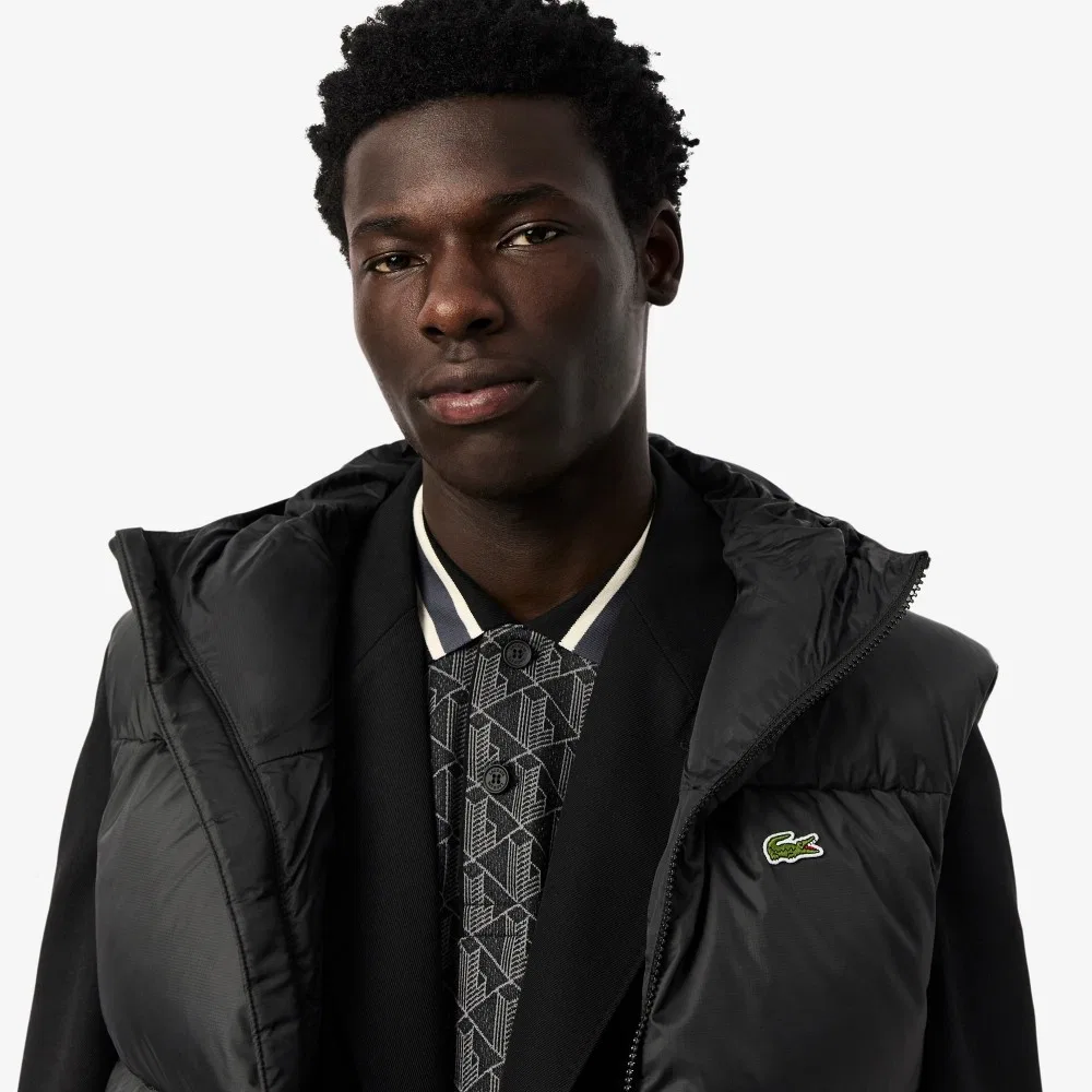 Мужской пуховый жилет рипстоп чёрный от Lacoste — фото 2