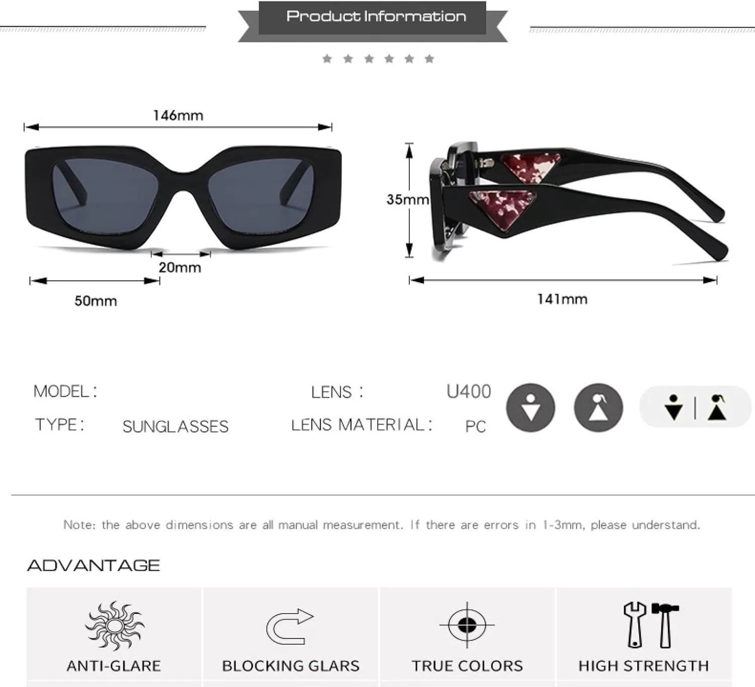 

Уникальные солнцезащитные очки Polygon для женщин, винтажные, мужские, в стиле панк, с широкими дужками, защита от УФ-излучения UV400 VVTWSSW, C9leoaprd-clear