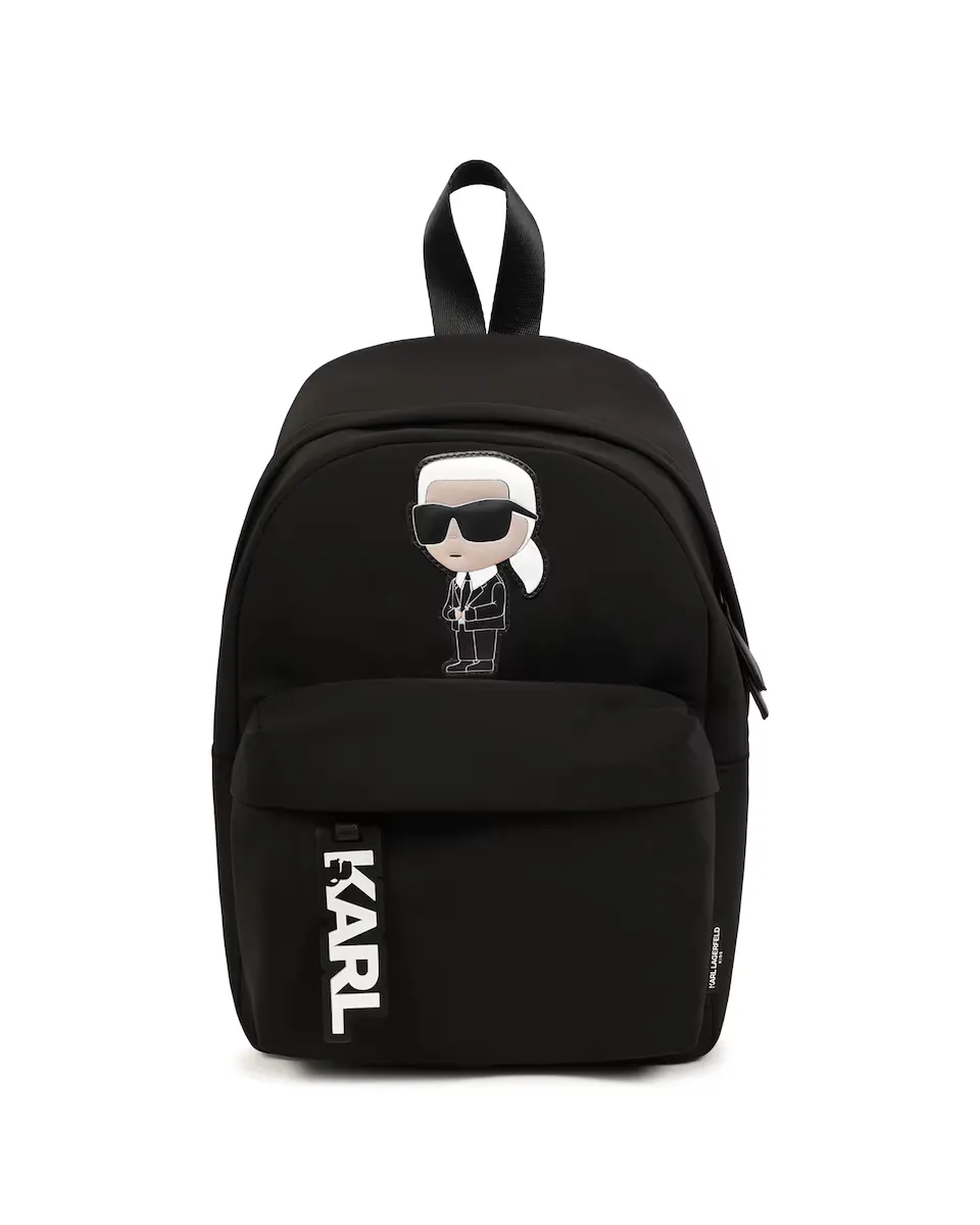 

Рюкзак для девочки черный в полиуретане Karl Lagerfeld Kids, чёрный