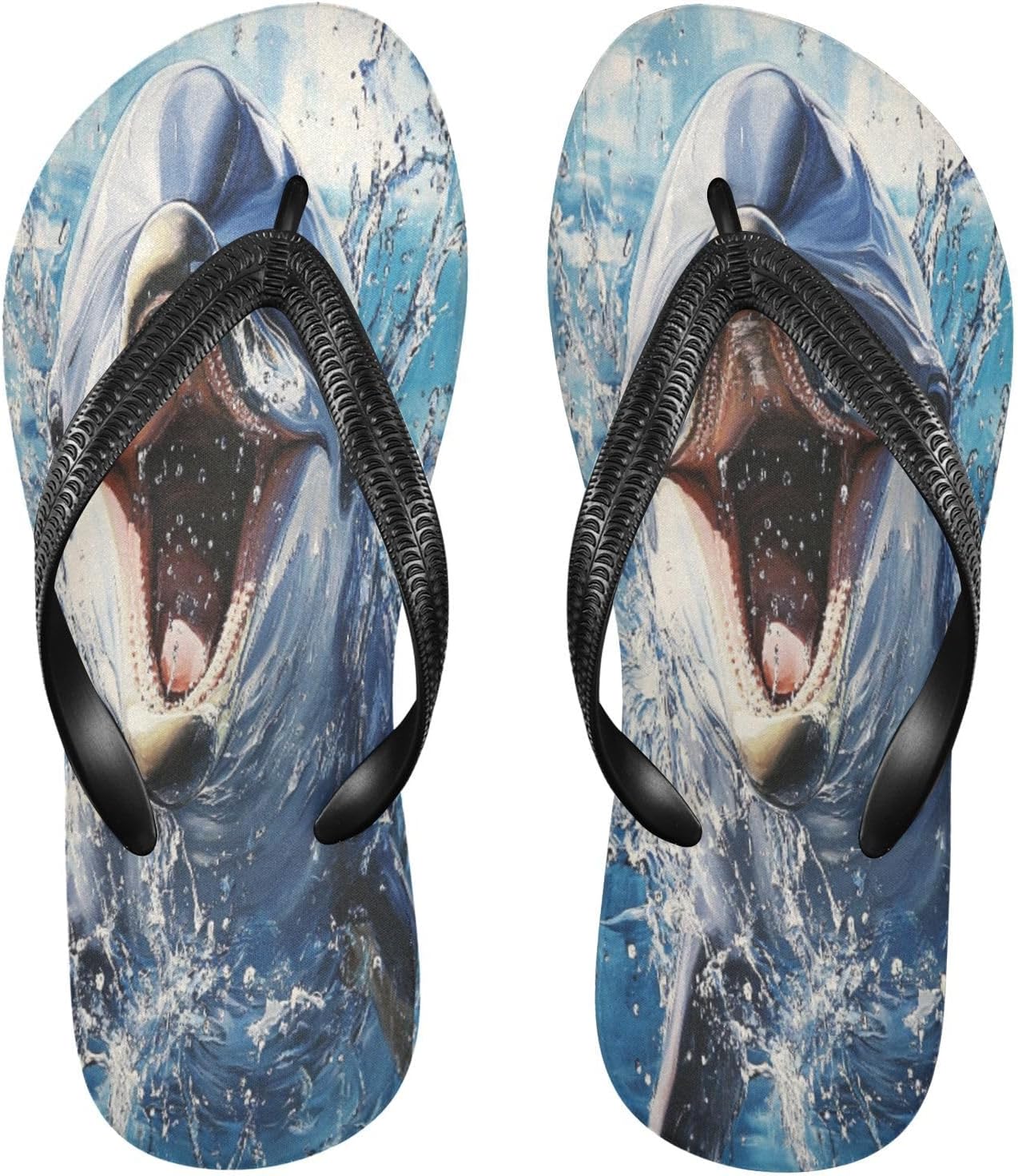 

Женские и мужские пляжные шлепанцы Open Dolphin Splash, резиновые нескользящие летние тапочки для душа Sinestour