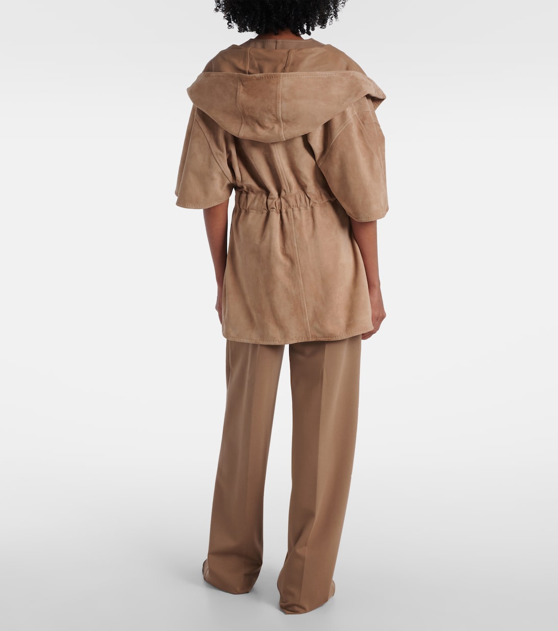 Куртка-халат из шифоновой замши Max Mara, серо-коричневый — фото 3