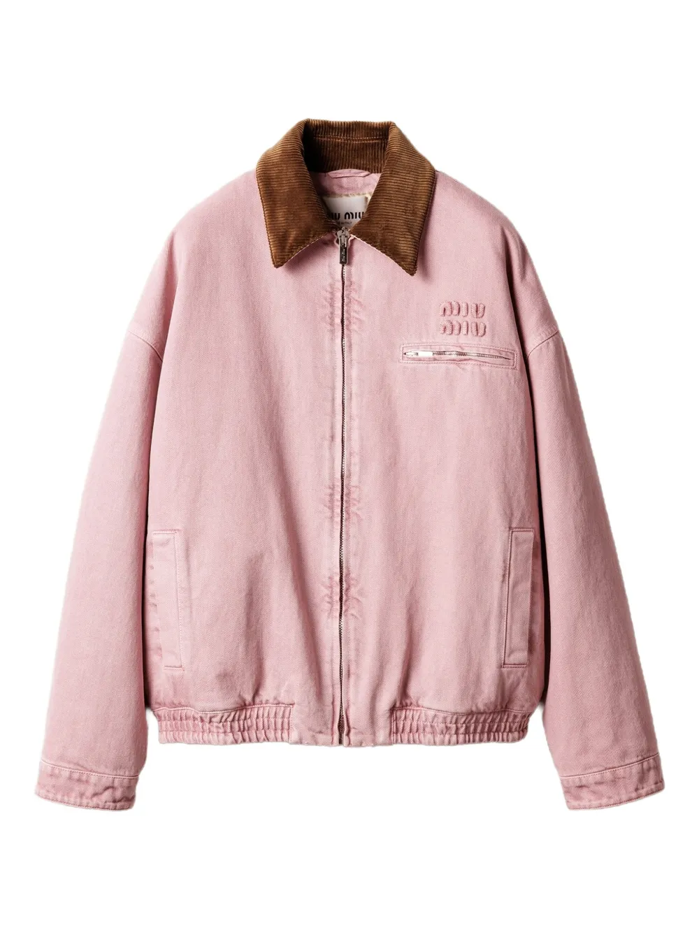 

Дутая куртка с вельветовым воротником MIU MIU, розовый