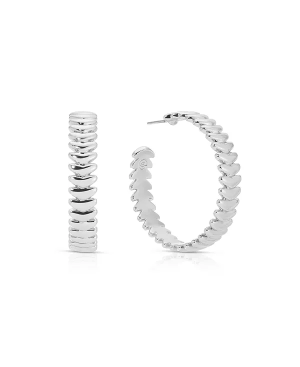 

Большие металлические серьги в стиле модерн Ettika, silver