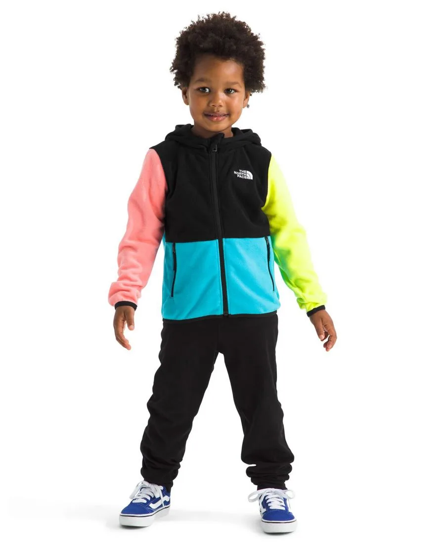 Детская толстовка на молнии Glacier 2T-7 для девочек The North Face, tnf черный/meridian синий/fizz lime/coral crush — фото 3