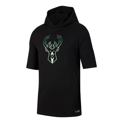 

Футболка milwaukee bucks nba с капюшоном с коротким рукавом Nike, черный