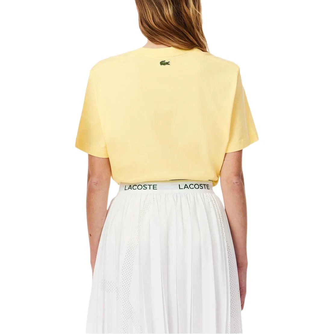 Футболка LACOSTE Signature Print, яркий желтый, с фирменным принтом — фото 4