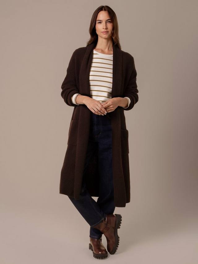 

Длинный кардиган из чистой шерсти Celtic & Co., Dark Brown