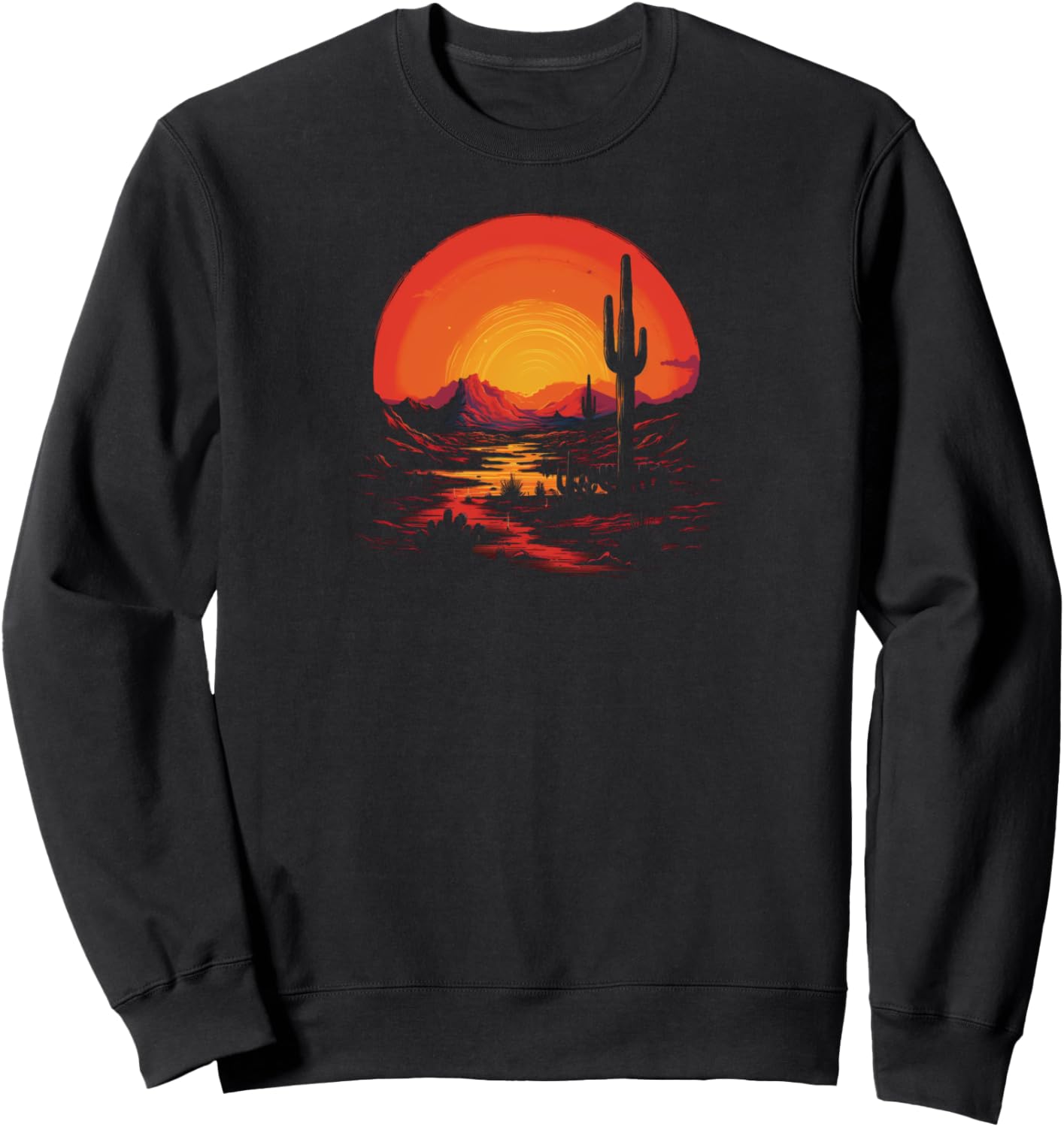 

Толстовка с изображением заката и пустынного кактуса Backpacker Apparel, черный
