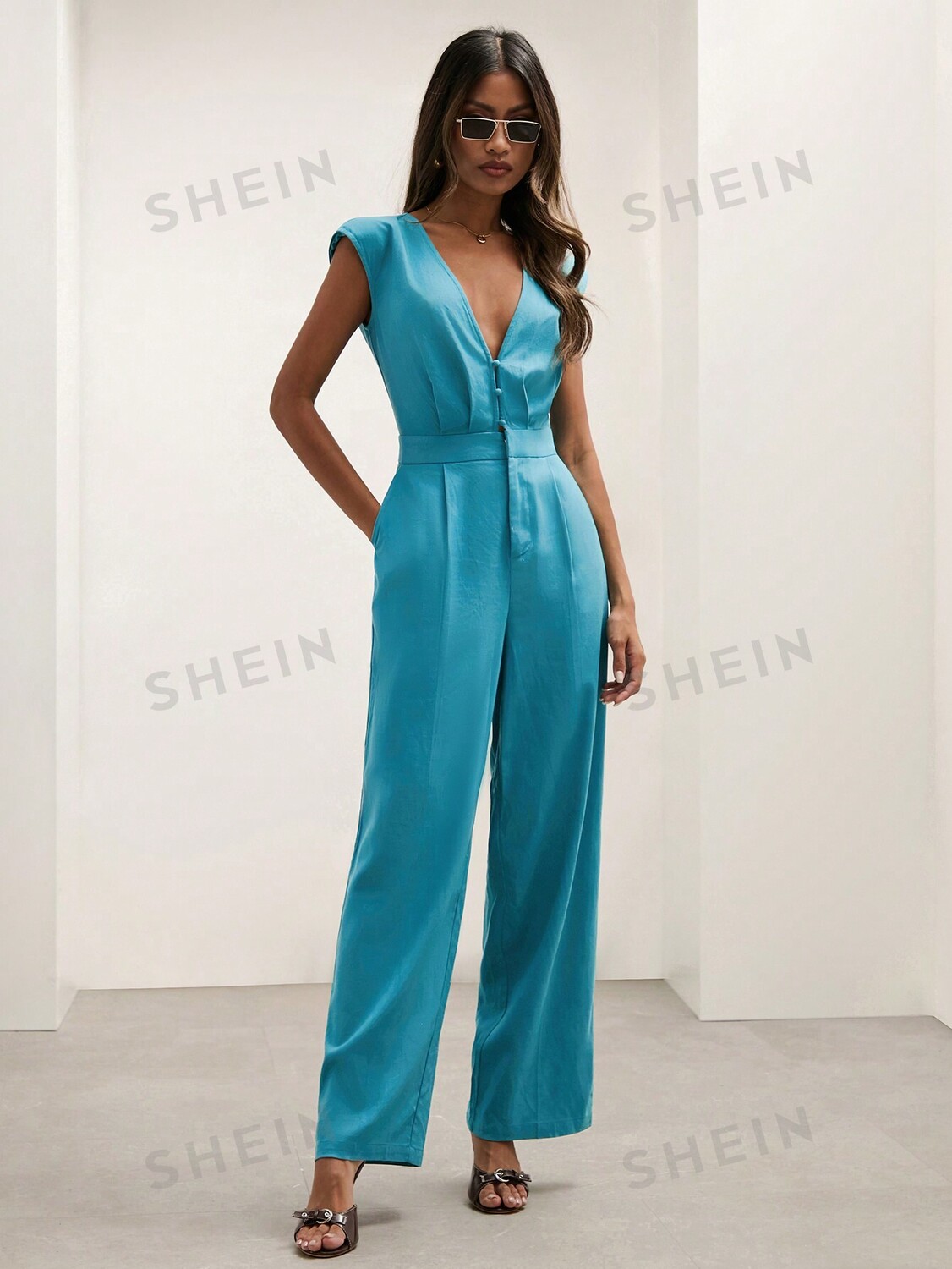 

Платье с глубокой талией, джемпер, Однотонное, небольшого размера, подходит для повседневной носки для женщин Cosmina, зеленый