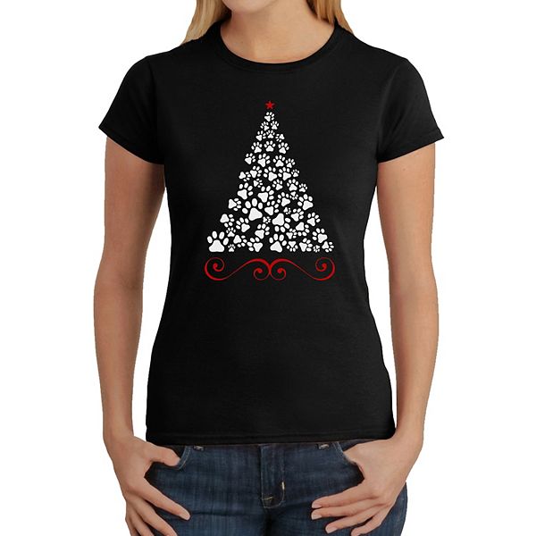 

Футболка с принтом Paw Christmas Tree La Pop Art, Black