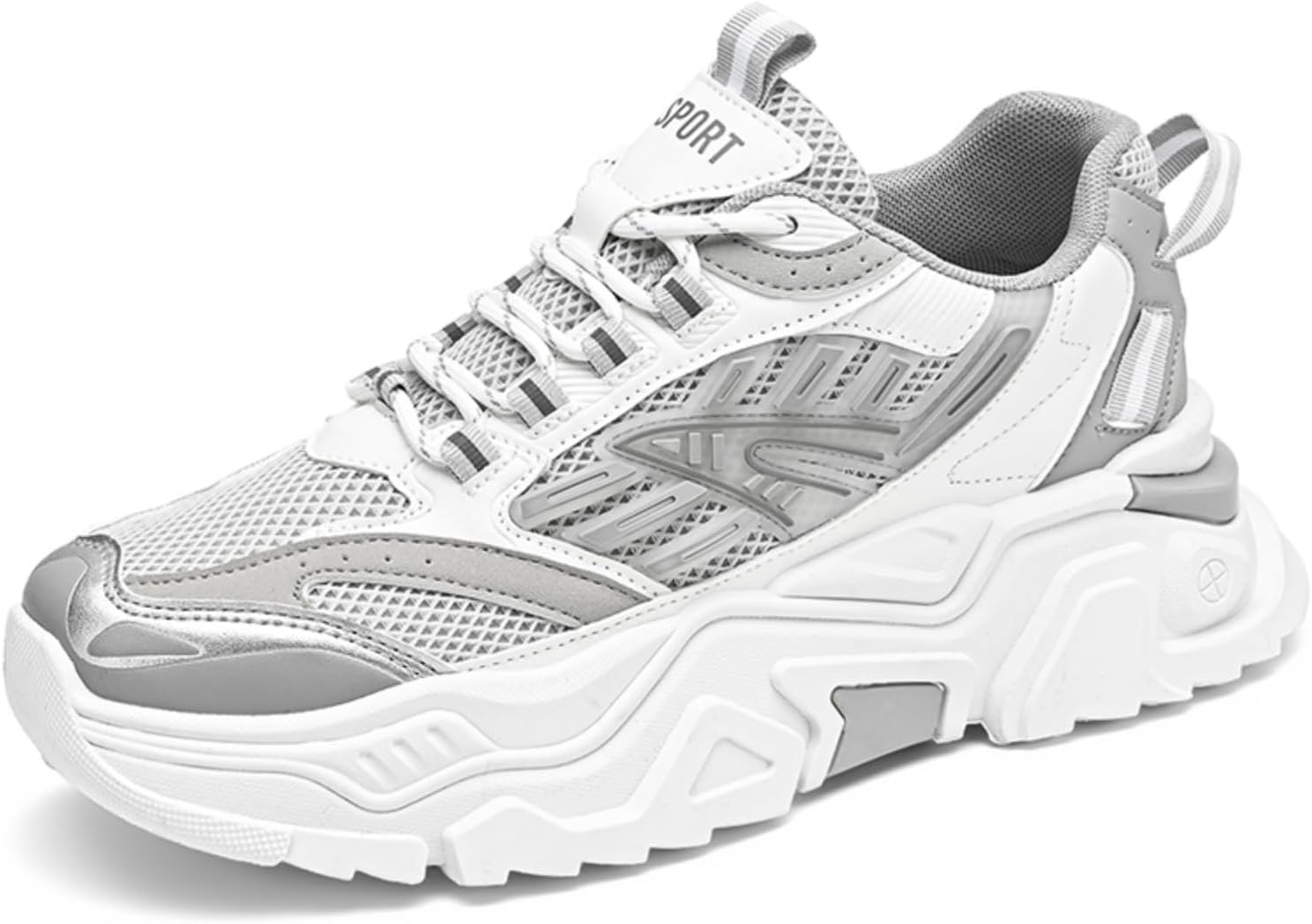 

Мужские модные кроссовки с толстой подошвой, спортивные для повседневной носки, для фитнеса и тенниса, увеличивающие рост, идеальный выбор для модных мужчин Aokisx, серый