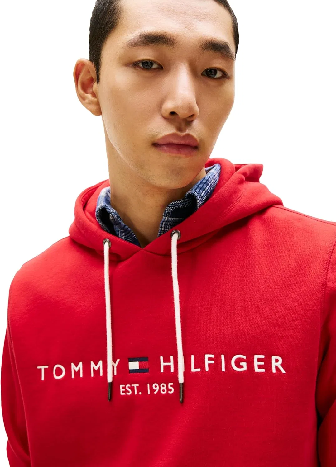 Худи мужское с вышитым логотипом Tommy Hilfiger, Medium Red — фото 2