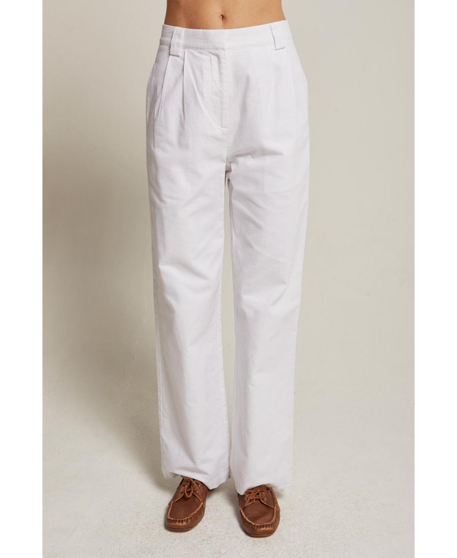 

Женские льняные брюки прямого кроя Erin Success CRESCENT, White