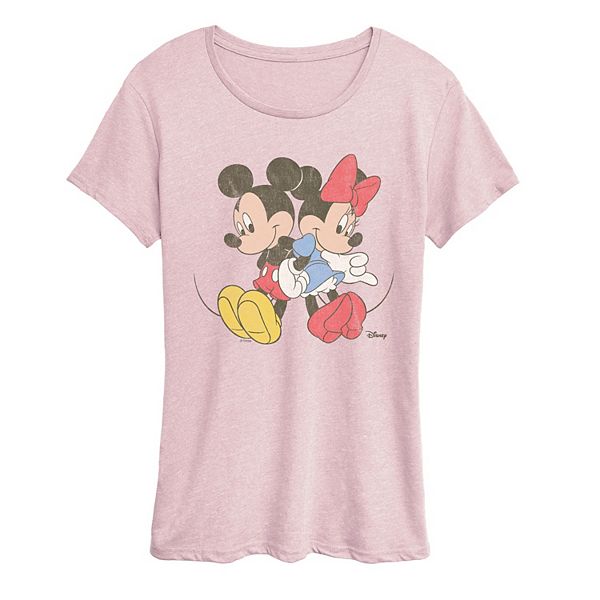 

Футболка женская с принтом Mickey & Minnie Mouse back to back Disney, Heather Pink, Розовый, Футболка женская с принтом Mickey & Minnie Mouse back to back Disney, Heather Pink