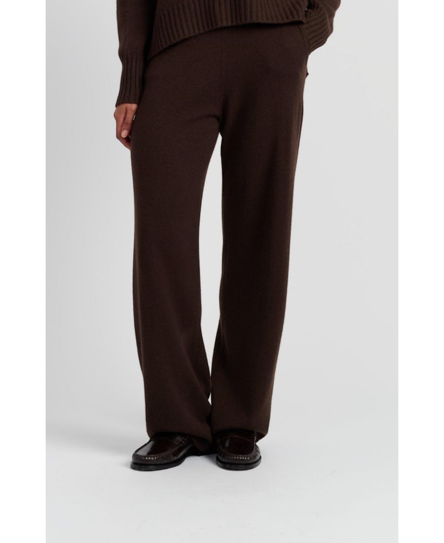 

Женские широкие брюки из чистого кашемира Chinti & Parker, Chocolate