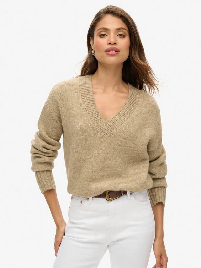 

Незаменимый джемпер с v-образным вырезом Superdry, цвет Fudge Brown