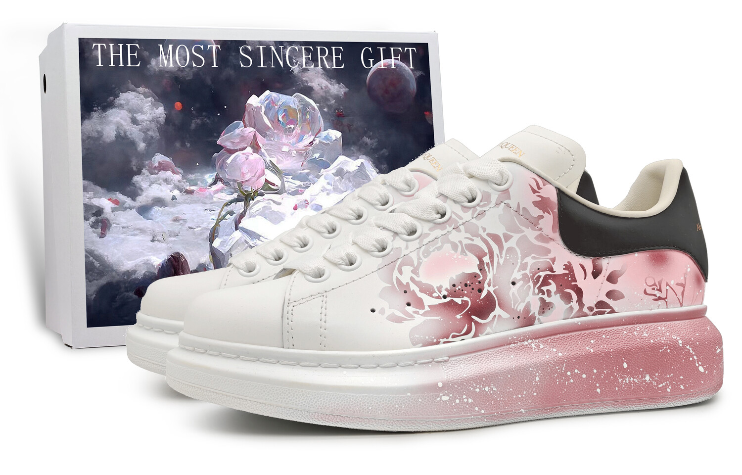 

Кроссовки Alexander McQueen Skateboarding Shoes Men Low-top, розовый
