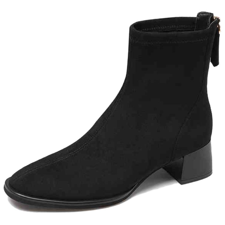LE SAUNDA Женские черные ботинки на каблуке 4,5 см, цвет Black