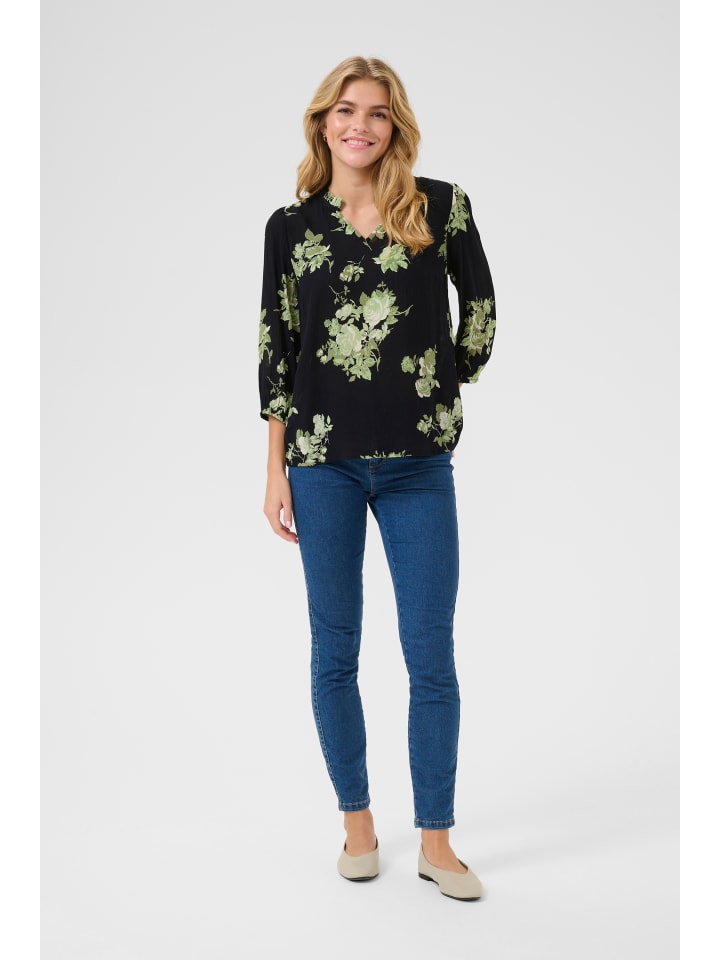 

Блузка Kaffe, цвет black/green flower print