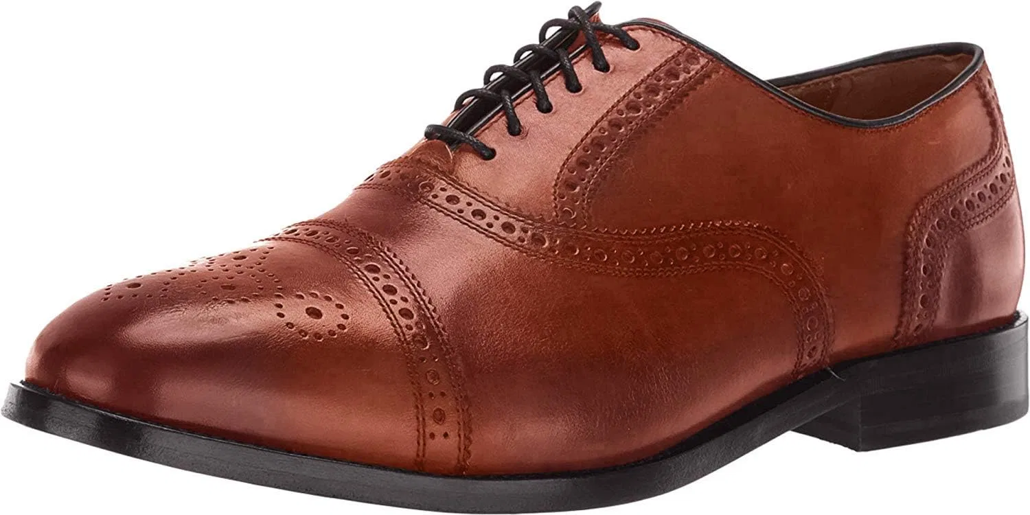 Мужские туфли-оксфорды Cole Haan Kneeland Brogue с перфорацией на мыске, British Tan