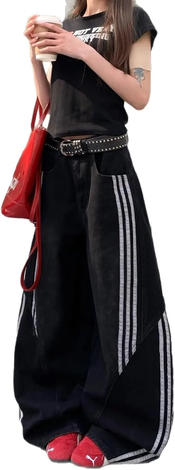 

Женские джинсы с пачворком, широкие, винтажный стирка BXCNCKD